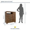 Ver imagem 3 de Cômoda para Quarto Sapateira 1 Porta 4 Gavetas Nicho Itapema Marrom/Malbec