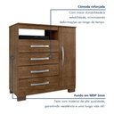 Ver mais imagens de Cômoda para Quarto Sapateira 1 Porta 4 Gavetas Nicho Itapema Marrom/Malbec
