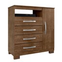 Ver imagem 2 de Cômoda para Quarto Sapateira 1 Porta 4 Gavetas Nicho Itapema Marrom/Malbec
