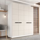 Ver imagem 2 de Roupeiro de 4 Portas e 4 Gavetas Lisboa Branco e Creme Politorno