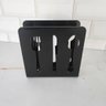 Conjunto 12 Suporte Porta Guardanapos Preto Acrílico Desenho Talheres Zarg - 4