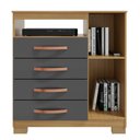 Ver imagem 4 de Cômoda Sapateira 1 Porta 4 Gavetas Itapema