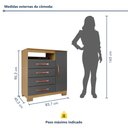 Ver imagem 3 de Cômoda para Quarto Sapateira 1 Porta 4 Gavetas Nicho Itapema Cinza/Carvalho Americano/Grafite