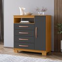 Ver imagem 1 de Cômoda Sapateira 1 Porta 4 Gavetas Itapema