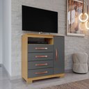 Ver imagem 1 de Cômoda Sapateira 1 Porta 4 Gavetas Itapema