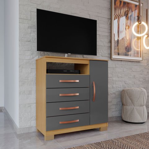 Cômoda Sapateira 1 Porta 4 Gavetas Itapema