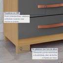 Ver imagem 5 de Cômoda para Quarto Sapateira 1 Porta 4 Gavetas Nicho Itapema Cinza/Carvalho Americano/Grafite