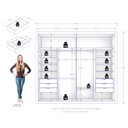 Ver imagem 3 de Guarda Roupa Casal Coliseu 2 Portas de Correr 6 Gavetas Branco/Absoluto