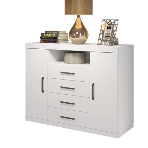 Cômoda para Quarto 2 Portas 4 Gavetas 1 Nicho Master