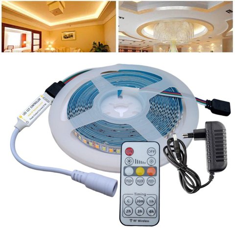 Fita de Led 3528 com 3 Temperaturas de Luz (frio, Quente e Morno) de 5m de 12v com Controlador, Cont