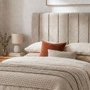 Ver imagem 2 de Cabeceira para Cama Casal Estofada 1,38 ,Mts Mel Vilajo: Suede Crush Cappucino