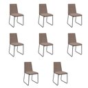 Ver imagem 1 de Kit 8 Cadeiras de Jantar Cozinha Industrial Lexa Veludo Élpis Móveis Capuccino Preta