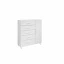 Ver imagem 1 de Cômoda Sapateira Slim 5 Gavetas e 1 Porta Branco Formimóveis