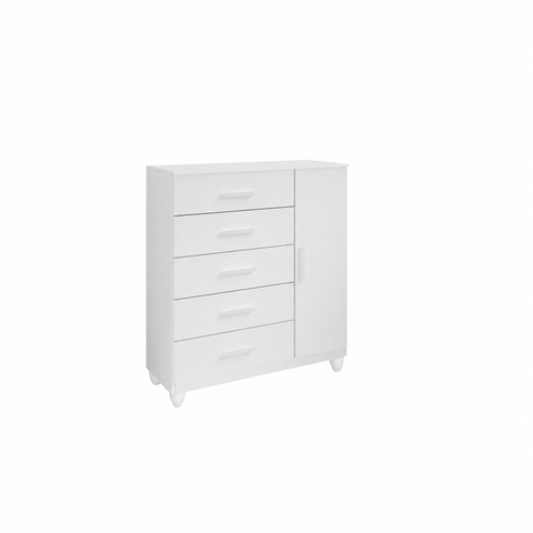 Cômoda Sapateira Slim 5 Gavetas e 1 Porta Branco Formimóveis