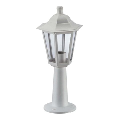 Balizador Clássico Branco Luminária para Jardim Lente Transparente Dital Colonial