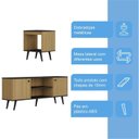 Ver imagem 5 de Conjunto Sala de Estar Tóquio 2 Peças, Rack para TV e Mesa Apoio Cor Lamina Mel / Preto C00D1350MA