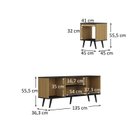 Ver imagem 3 de Conjunto Sala de Estar Tóquio 2 Peças, Rack para TV e Mesa Apoio Cor Lamina Mel / Preto C00D1350MA