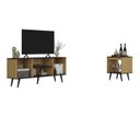 Ver imagem 4 de Conjunto Sala de Estar Tóquio 2 Peças, Rack para TV e Mesa Apoio Cor Lamina Mel / Preto C00D1350MA