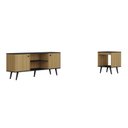 Ver imagem 2 de Conjunto Sala de Estar Tóquio 2 Peças, Rack para TV e Mesa Apoio Cor Lamina Mel / Preto C00D1350MA