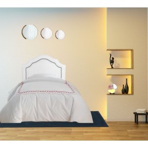 Cabeceira Cama Box Solteiro Provençal C Tachas Corino Branco