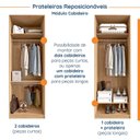 Ver imagem 4 de Conjunto Modulado Joy 3 Peças Cabideiros, Nicho com 2 Gavetas e Sapateira CabeCasa MadeiraOriginals