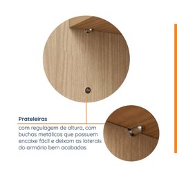 Conjunto Modulado Joy 3 Peças Cabideiros, Nicho com 2 Gavetas e Sapateira Cabecasa Madeiramadeira - 11