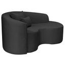 Ver imagem 5 de Recamier Curvo Orgânico 150cm 2 Lugares Lado Direito para Sala de Estar Linho Londres Preto