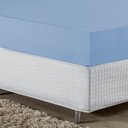 Ver imagem 2 de Lençol com Elástico Casal Nobre Viúva 1 Peça 30cm de Altura Malha 100% Algodão - Azul-bebê
