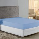 Ver imagem 1 de Lençol com Elástico Casal Nobre Viúva 1 Peça 30cm de Altura Malha 100% Algodão - Azul-bebê