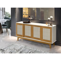 Buffet Detroit 4 Portas Branco / Madeira - Tebarrot - 1