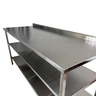 Mesa de Aço Inox Industrial 180x60x90 Cm com 2 Prateleiras Plano Liso com Espelho Nortinox - 4