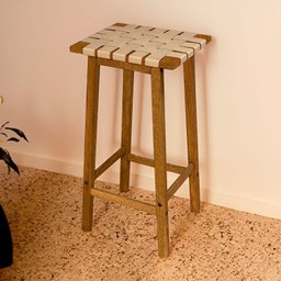 Banqueta Pérola com Tiras Eucalipto Percinta Angorá - 1