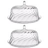 Kit 2 Boleiras Porta Bolo com Cúpula 30cm Transparente Glassy Crippa Doces Sobremesas - 1
