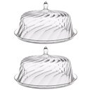 Ver imagem 1 de Kit 2 Boleiras Porta Bolo com Cúpula 30cm Transparente Glassy Crippa Doces Sobremesas