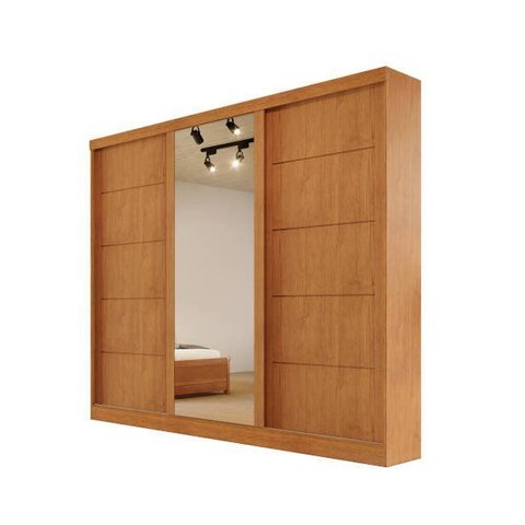 Guarda-roupa Solteiro Espelho 4 Gavetas 2,21m - Capri-nature - Bianchi Móveis