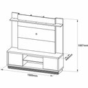 Ver imagem 5 de Estante para Home Theater 1,80m com Prateleira Superior Ho1001 Tecno Mobili - Natural/off White
