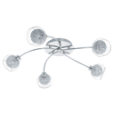 Ver imagem 1 de Plafon Aço Cromado Vidro Transparente Alumínio 5 Luzes G9