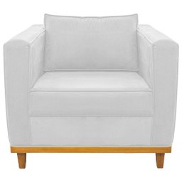 Kit Sofá 2 Lugares e Poltrona Europa Suede Branco Doce Sonho Móveis - 5