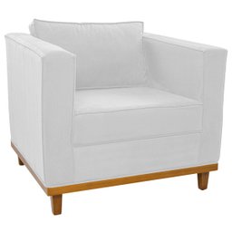 Kit Sofá 2 Lugares e Poltrona Europa Suede Branco Doce Sonho Móveis - 6