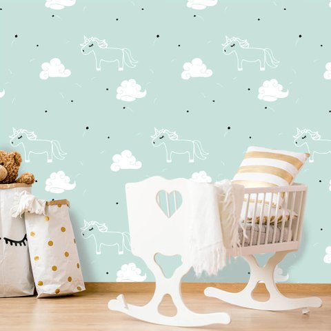 Papel de Parede Infantil - Unicórnios 3 Arte Destaque 2,50 Metros
