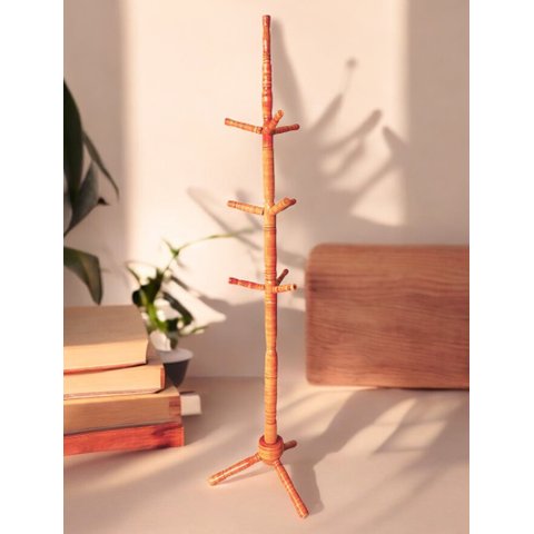 Cabideiro de Chão Mancebo  MEL Envernizado Arara De Roupas 10 Ganchos Em Madeira Cabide organizador