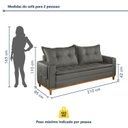 Ver imagem 3 de Sofá Living 2 Lugares 210cm com Base de Madeira Sidney Cinza