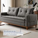 Ver imagem 6 de Sofá Living 2 Lugares 210cm com Base de Madeira Sidney Cinza