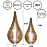 Abajur Grande de Chão CAPADÓCIA MDF Luminária -:Marrom/Kit com 2 - 90x40cm e 75x40cm - 4