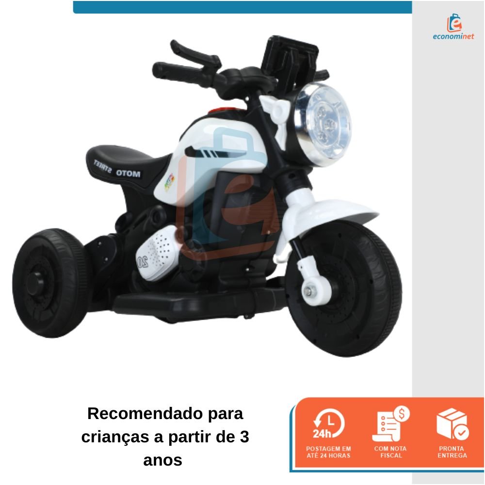 Mini Moto Elétrica Infantil Triciclo 6V A Bateria Passeio Street - 3