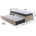 Ver imagem 3 de Bicama Box Solteiro 88x188cm Courino com Dois Colchões Adapto Molas Ensacadas Ecoflex B&G