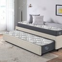 Ver imagem 2 de Bicama Box Solteiro 88x188cm Courino com Dois Colchões Adapto Molas Ensacadas Ecoflex B&G