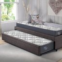 Ver imagem 2 de Bicama Box Solteiro 88x188cm Courino com Dois Colchões Adapto Molas Ensacadas Ecoflex B&G