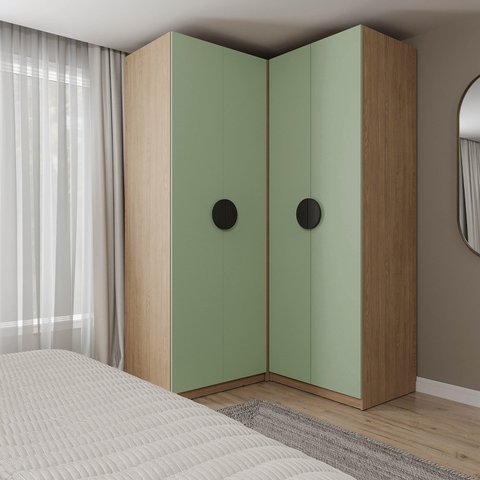 Conjunto Planejado Joy 2 Peças Canto, Nicho com 2 Gavetas CabeCasa MadeiraOriginals