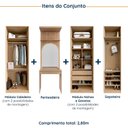 Ver imagem 3 de Conjunto Planejado 4 Peças Cabideiro, Penteadeira, Nichos e Sapateira Joy CabeCasa MadeiraOriginals